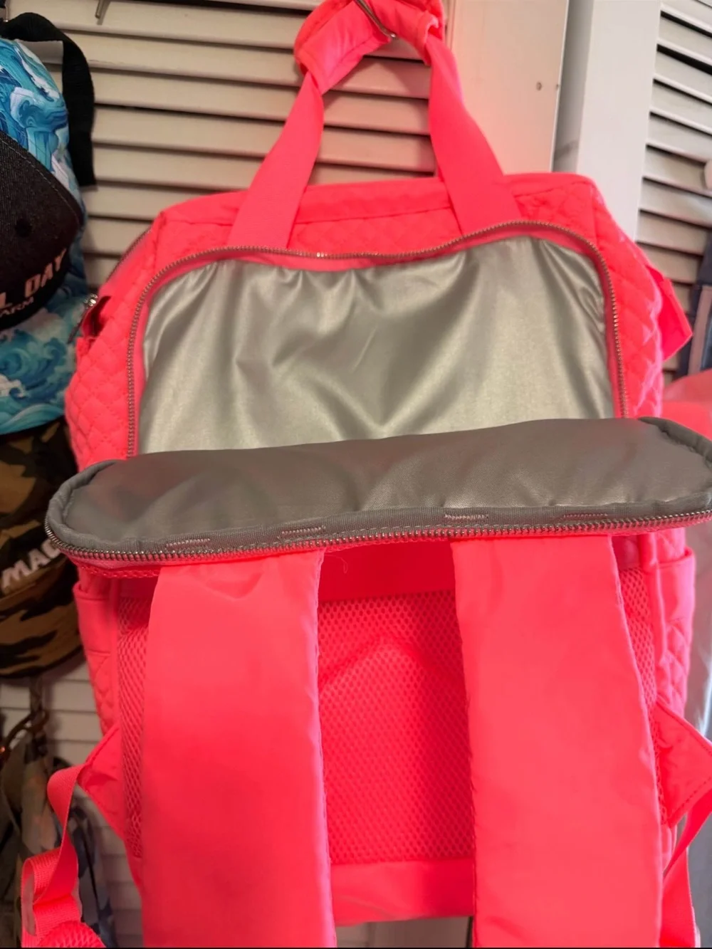 taskeACTIVE Quilted Coral Pink Women's Backpack with Front Access Pocket